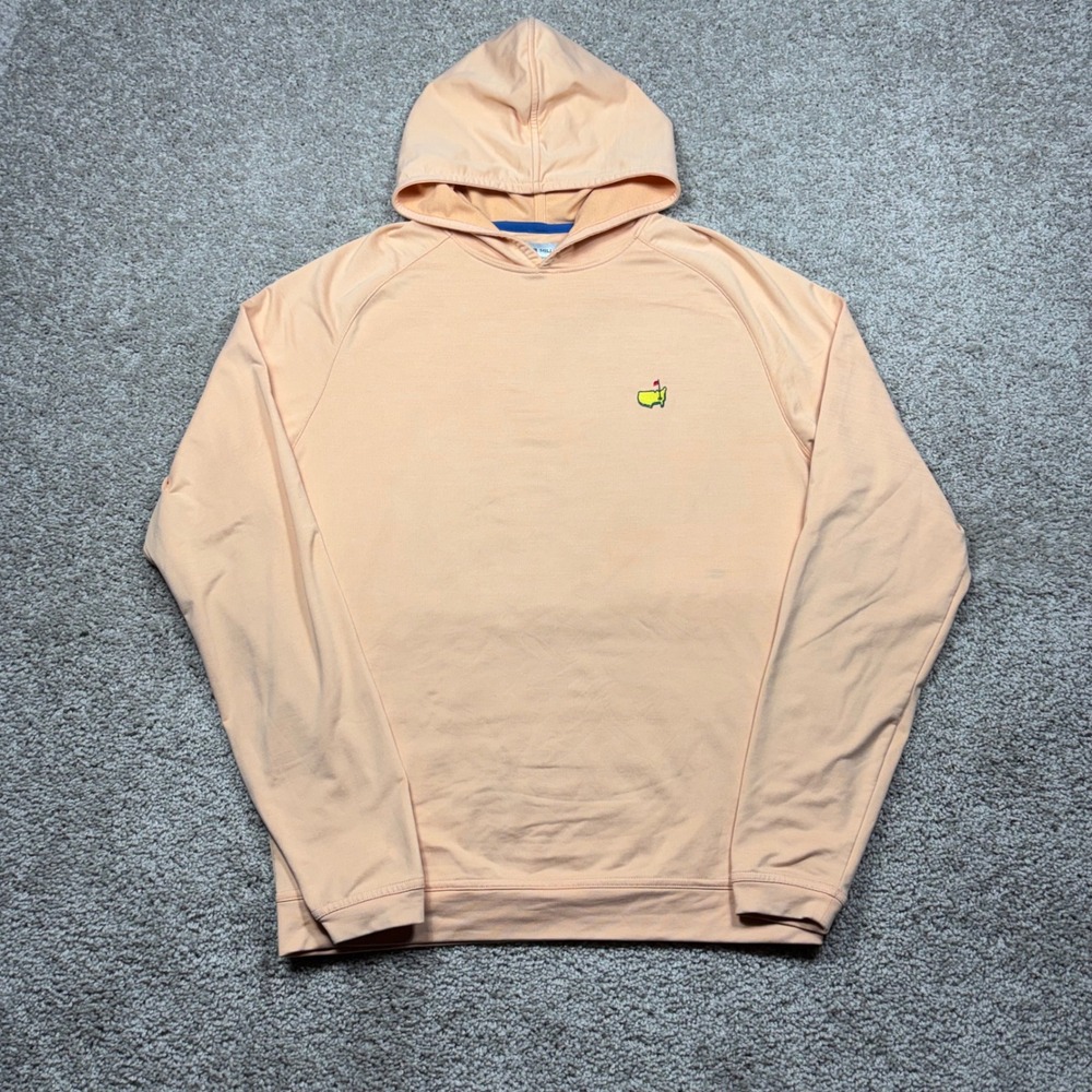 Peter Millar Masters Golf Performance Hoodie Mens Small Peach Orange Stretch
